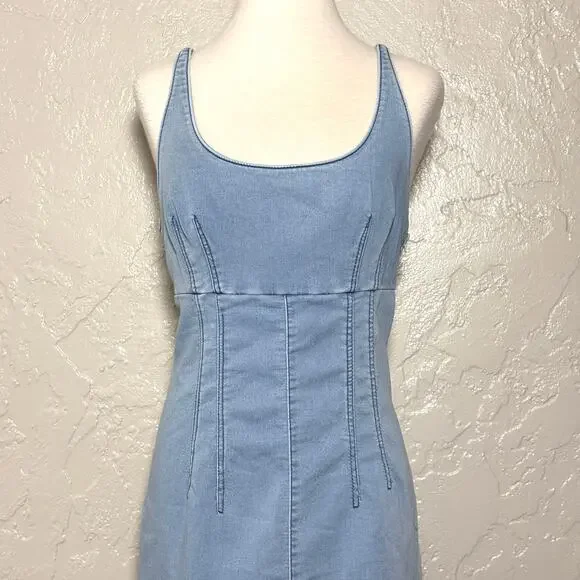 No Boundaries Vintage Denim Blue Dress SZ L - Picture 3 of 10
